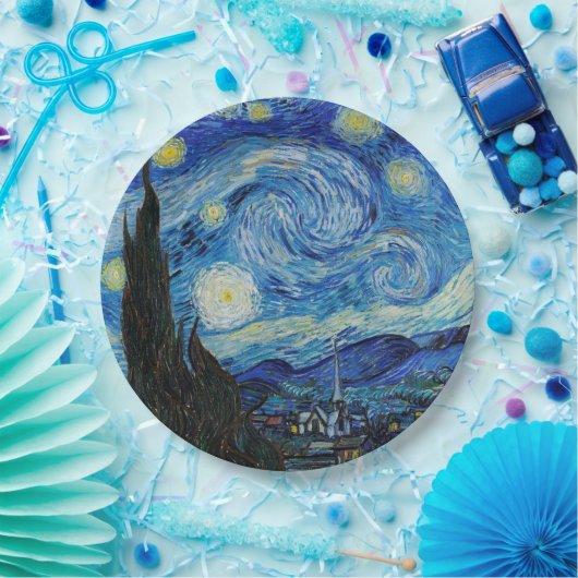 PAPIERPLATTE: VAN GOGH: STARRY NIGHT PAPPTELLER (Party)