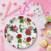 PAPIERPLATTE: VINTAGE ROSE PAPPTELLER (Party)