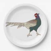 Papierplatte Vintager retro Fasanvogel niedlich Pappteller (Vorderseite)