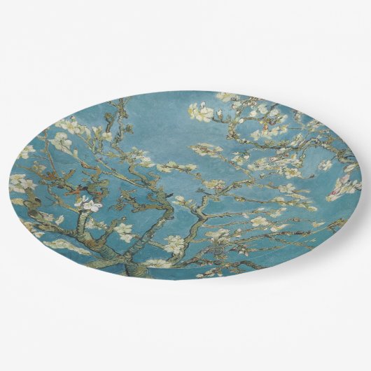 PAPIERPLATTE: VINVENT VAN GOGH: ALMOND BLOSSOMS PAPPTELLER (Schrägansicht)