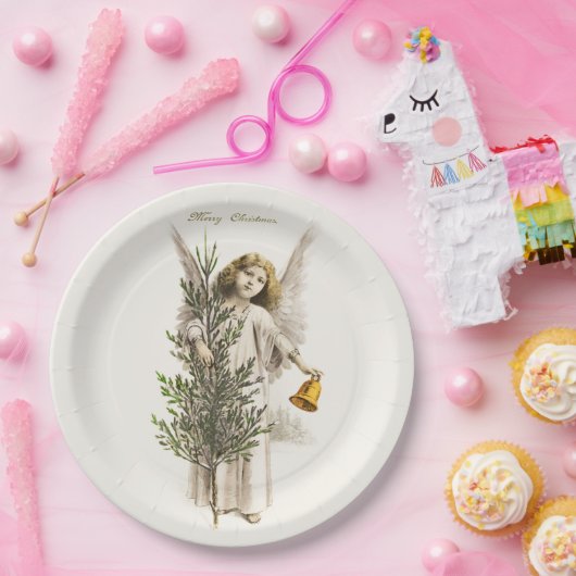 PAPIERPLATTE: WEINCHRISTMAS ANGEL PAPPTELLER (Party)