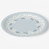 PAPIERPLATTE:  WEISSE BLOSSOME-KRIEG PAPPTELLER (Schrägansicht)