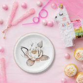 PAPIERPLATTE: WEISSER LOTUS PAPPTELLER (Party)