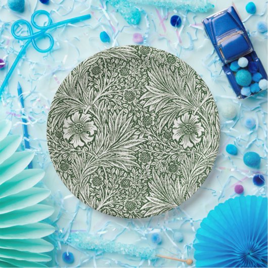 PAPIERPLATTE: WILLIAM MORRIS : BLUMENMARIGOLLE  PAPPTELLER (Party)