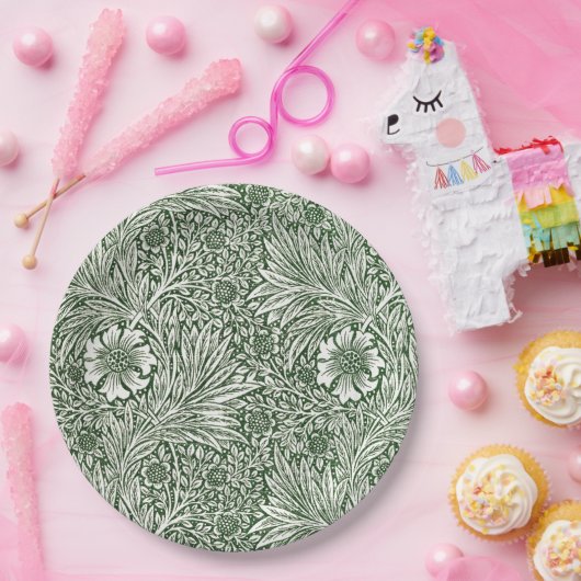 PAPIERPLATTE: WILLIAM MORRIS : BLUMENMARIGOLLE  PAPPTELLER (Party)