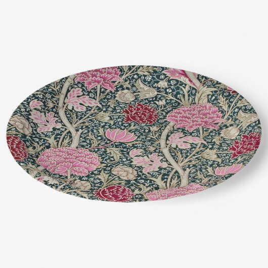 PAPIERPLATTE : WILLIAM MORRIS : CRAY DESIGN PAPPTELLER (Schrägansicht)