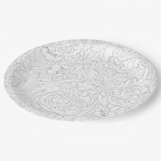 PAPIERPLATTE : WILLIAM MORRIS : FLORALLES PATTER PAPPTELLER (Schrägansicht)