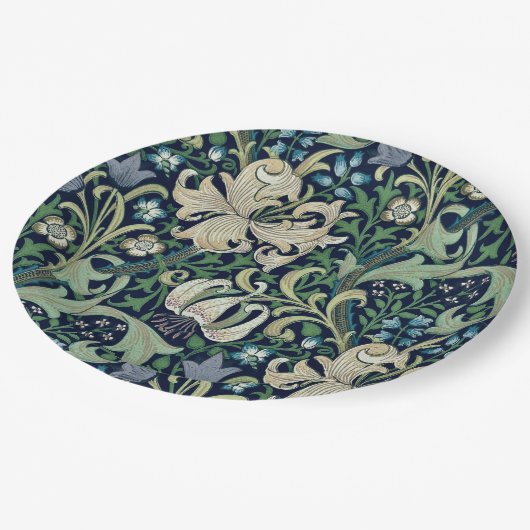 PAPIERPLATTE : WILLIAM MORRIS : HONEYSUCKLE PAPPTELLER (Schrägansicht)