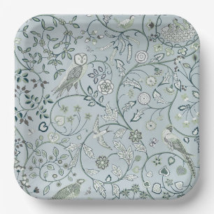 PAPIERPLATTE: WILLIAM MORRIS : OWL & PHEASANT PAPPTELLER