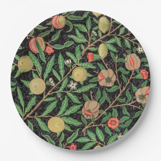 PAPIERPLATTE: WILLIAM MORRIS : POMEGRANATE PAPPTELLER (Vorderseite)