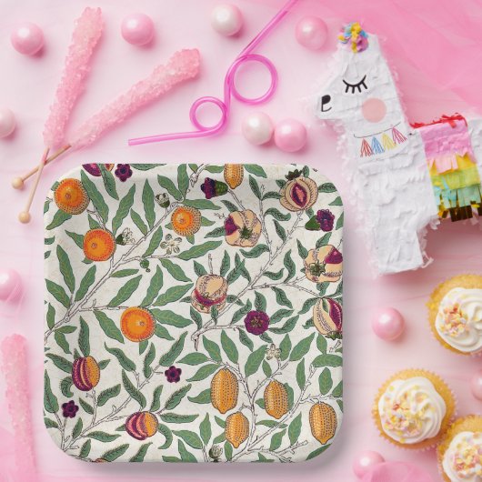 PAPIERPLATTE: WILLIAM MORRIS: POMEGRANATES PAPPTELLER (Party)