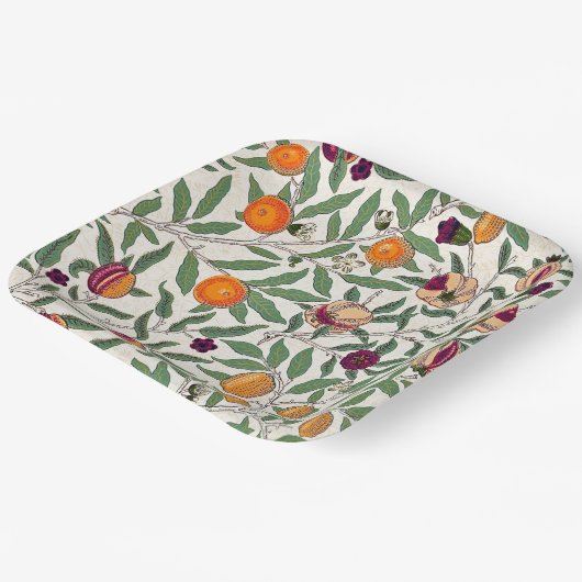 PAPIERPLATTE: WILLIAM MORRIS: POMEGRANATES PAPPTELLER (Gewinkelt)