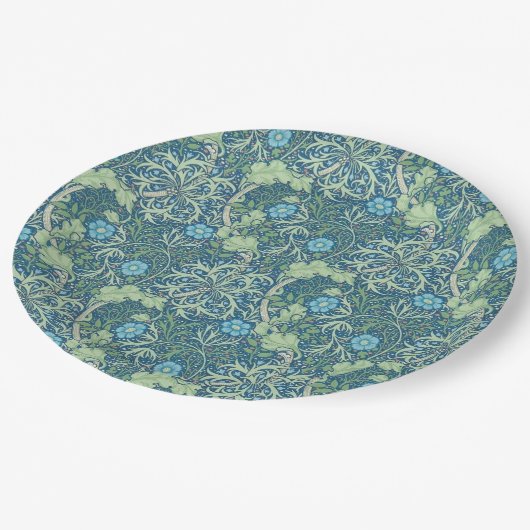 PAPIERPLATTE: WILLIAM MORRIS : SEEWEED PAPPTELLER (Schrägansicht)