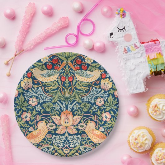 PAPIERPLATTE: WILLIAM MORRIS :STRAWBERRY THIEVY PAPPTELLER (Party)