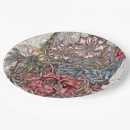 PAPIERPLATTE: WILLIAM MORRIS : WILD TULIP PAPPTELLER (Schrägansicht)