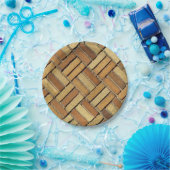 Papierplatte - Ziegelmuster Pappteller (Party)