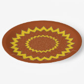 Papierplatte - Zig-Zag-konzentrische Kreise Pappteller (Schrägansicht)