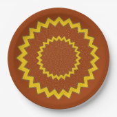 Papierplatte - Zig-Zag-konzentrische Kreise Pappteller (Vorderseite)