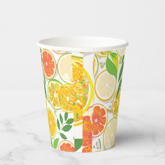 Papierplatte - Zitrusscheiben aus Boho Pappbecher (Rechts)
