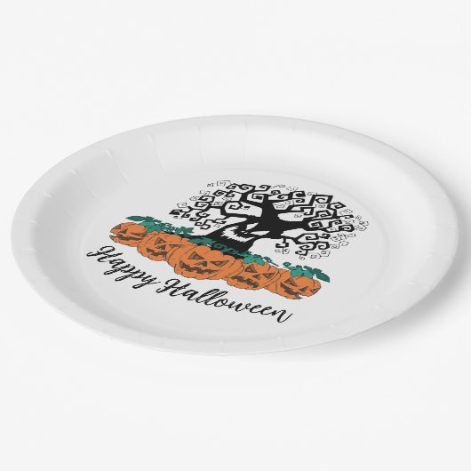 Papierplatte - zu Halloween Pappteller (Schrägansicht)