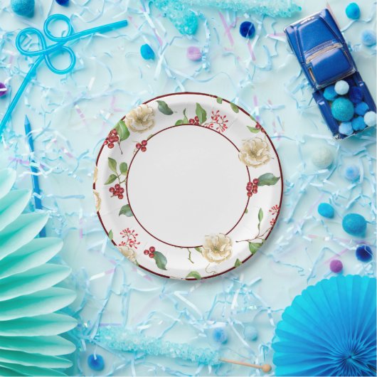 Papierplatten aus Magnolien, Folien und Berries Pappteller (Party)