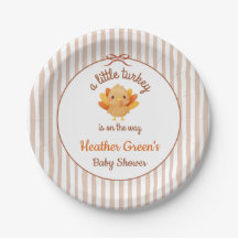 Papierplatten für Baby Shower Little Turkey