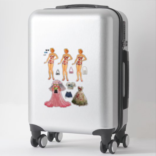 Papierpuppe Aufkleber (Koffer)
