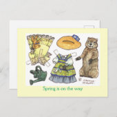 Papierpuppe für den Groundhog-Tag Postkarte (Vorne/Hinten)