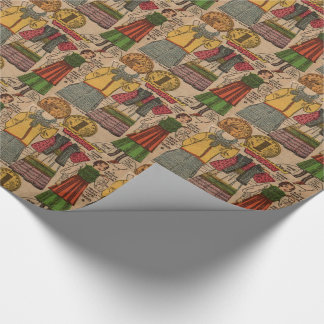 Papierpuppe Polnische Kleidung der 1930er Jahre Geschenkpapier