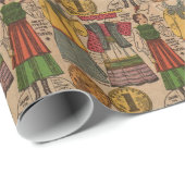 Papierpuppe Polnische Kleidung der 1930er Jahre Geschenkpapier (Rolleneckpunkt)