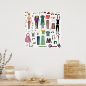 Papierpuppe Poster (Küche)