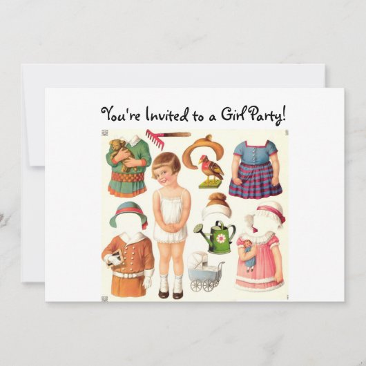 Papierpuppen-Einladungen Einladung (Vorderseite)