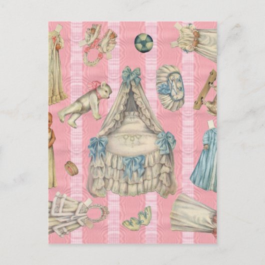 Papierpuppen für viktorianisches Kinderzimmer Postkarte (Vorderseite)