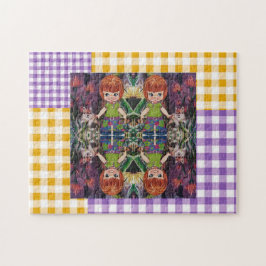 Papierpuzzle in Kariertem Puzzle