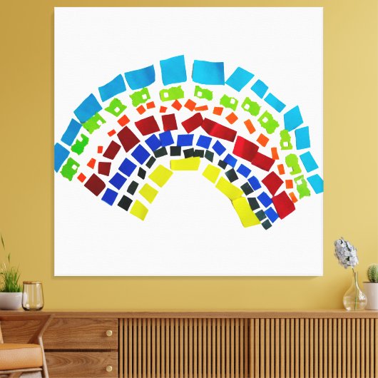 Papierregenbogen Leinwanddruck (Insitu (Wohnzimmer))