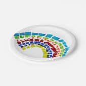 Papierregenbogen Pappteller (Schrägansicht)