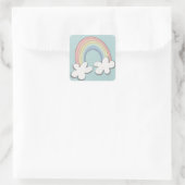 Papierregenbogen Quadratischer Aufkleber (Tasche)