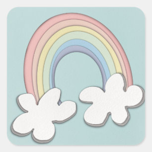 Papierregenbogen Quadratischer Aufkleber