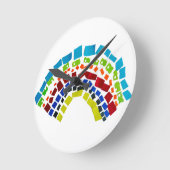 Papierregenbogen Runde Wanduhr (Winkel)