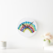 Papierregenbogen Runde Wanduhr (Zuhause)