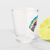 Papierregenbogen Schnapsglas (Links)