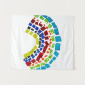 Papierregenbogen Wandteppich (Vorderseite (Horizontal))