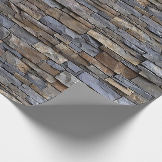 Papierrolle Stone Wall Texture Print Geschenkpapier (Ecke)