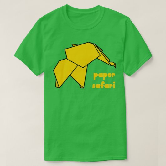 Papiersafari-gelber Elefant T-Shirt (Design vorne)