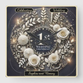 Papierschaden dauerhafter Liebe Quadratische Wanduhr (Vorderseite)