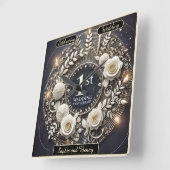 Papierschaden dauerhafter Liebe Quadratische Wanduhr (Winkel)