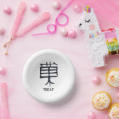 Papierschale aus Kanji Leckerei Pappteller (Party)