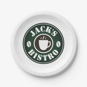 Papierschalen mit Firmenlogo Kaffebohne Pappteller