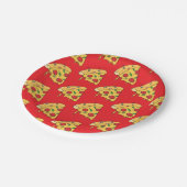 Papierschalen, rote Pizza-Käse Pappteller (Schrägansicht)