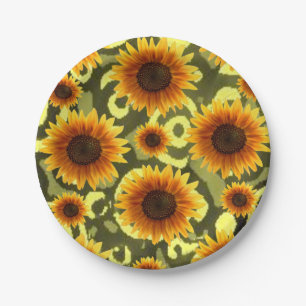 Papierschalen Sonnenblumen Pappteller